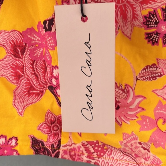 NWT CARA CARA Darby ruffled cropped floral-print cotton-poplin top, Large - Picture 2 of 9